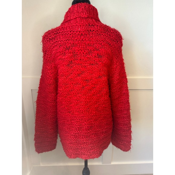 Russ‎ Liz Claiborne Red Chunky Knit Turtleneck Sweater X Large - Picture 3 of 6